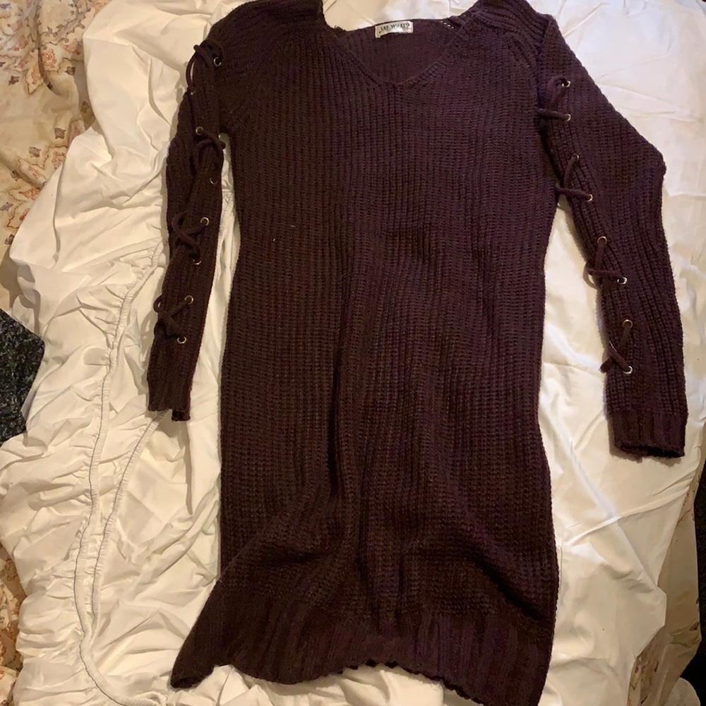 Say what sweater dress.